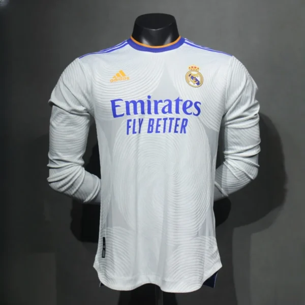 Camisa Real Madrid 2021/22 Home - Retrô - Versão Jogador - Manga Longa