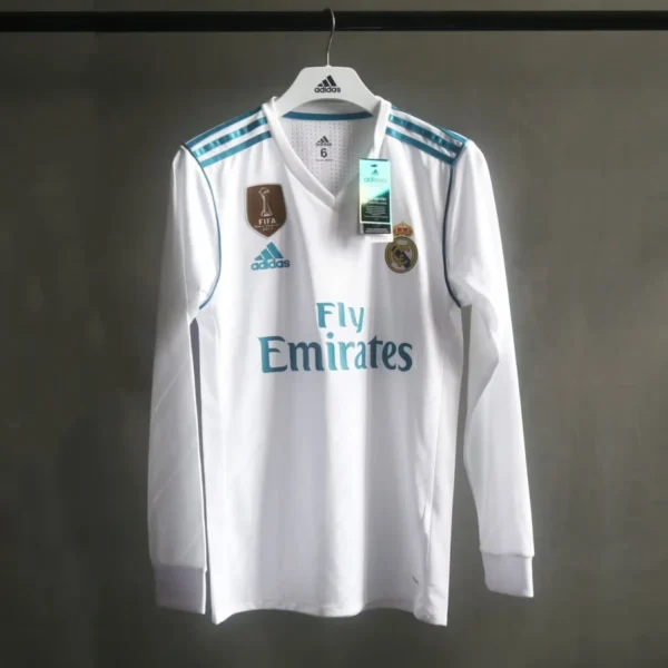 Camisa Real Madrid 2017/18 Home - Retrô - Versão Jogador - Manga Longa