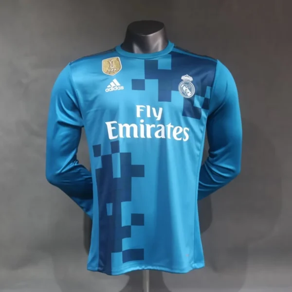 Camisa Real Madrid 2017/18 Terceira - Retrô - Versão Jogador - Manga Longa