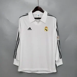 Camisa Real Madrid 2001/02 Home - Retrô - Manga Longa - Centenário