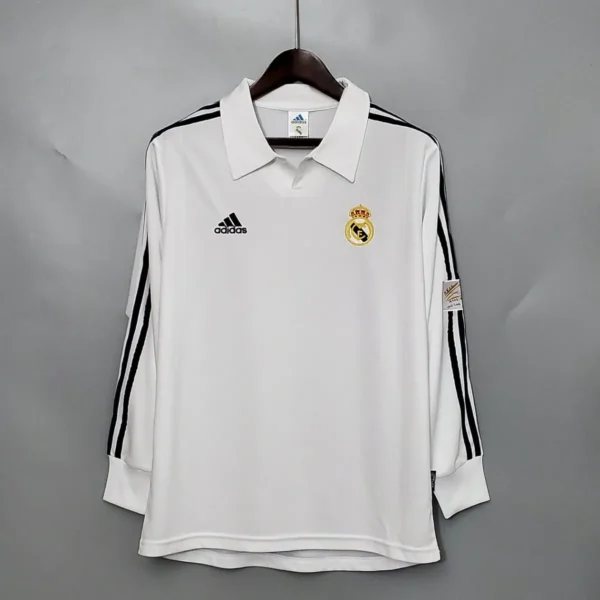 Camisa Real Madrid 2001/02 Home - Retrô - Manga Longa - Centenário