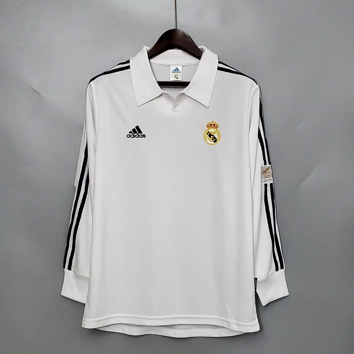 Camisa Real Madrid 2001/02 Home - Retrô - Manga Longa - Centenário