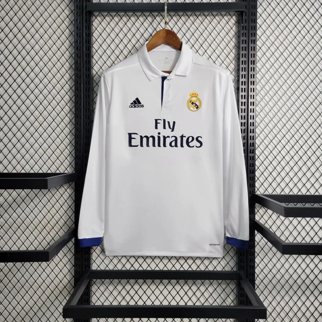 Camisa Real Madrid 2016/17 Home - Retrô - Manga Longa