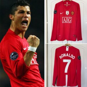 Camisa Manchester United 2008 Home - Retrô - Manga Longa