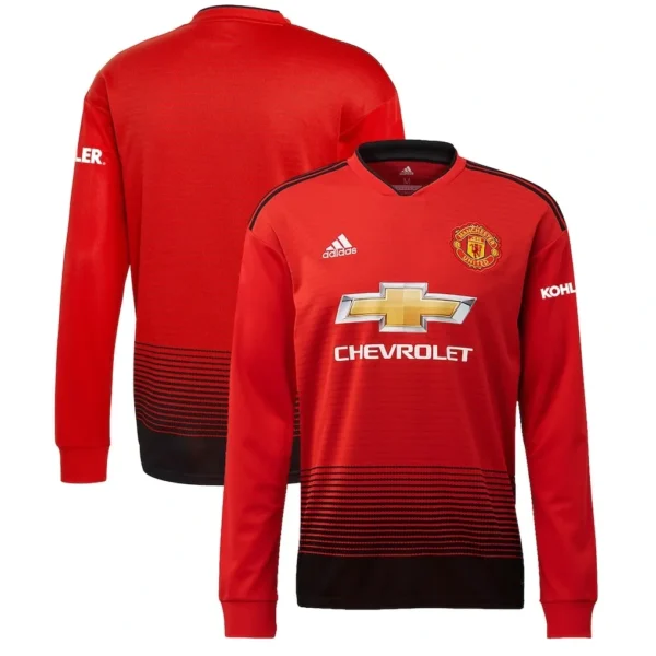 Camisa Manchester United 2018/19 Home - Retrô - Manga Longa