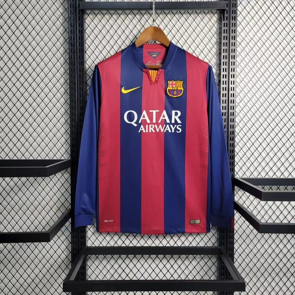 Camisa Barcelona 2014/15 Home - Retrô - Manga Longa