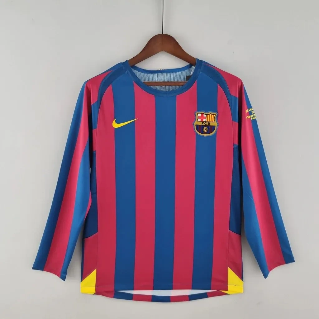 Camisa Barcelona 2005/06 Home - Retrô - Manga Longa