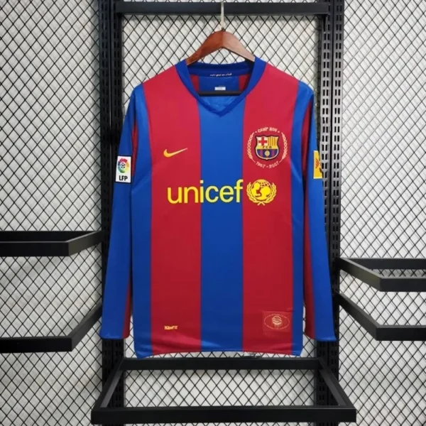 Camisa Barcelona 2007/08 Home - Retrô - Manga Longa