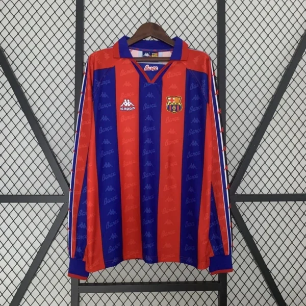 Camisa Barcelona 1995/97 Home - Retrô - Manga Longa