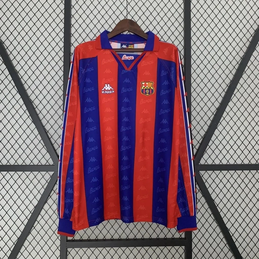 Camisa Barcelona 1995/97 Home - Retrô - Manga Longa