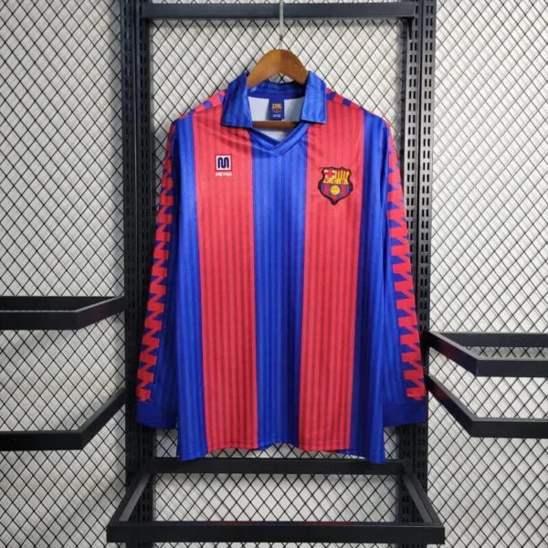 Camisa Barcelona 1991/92 Home - Retrô - Manga Longa