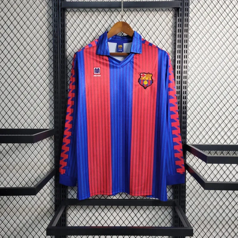 Camisa Barcelona 1991/92 Home - Retrô - Manga Longa