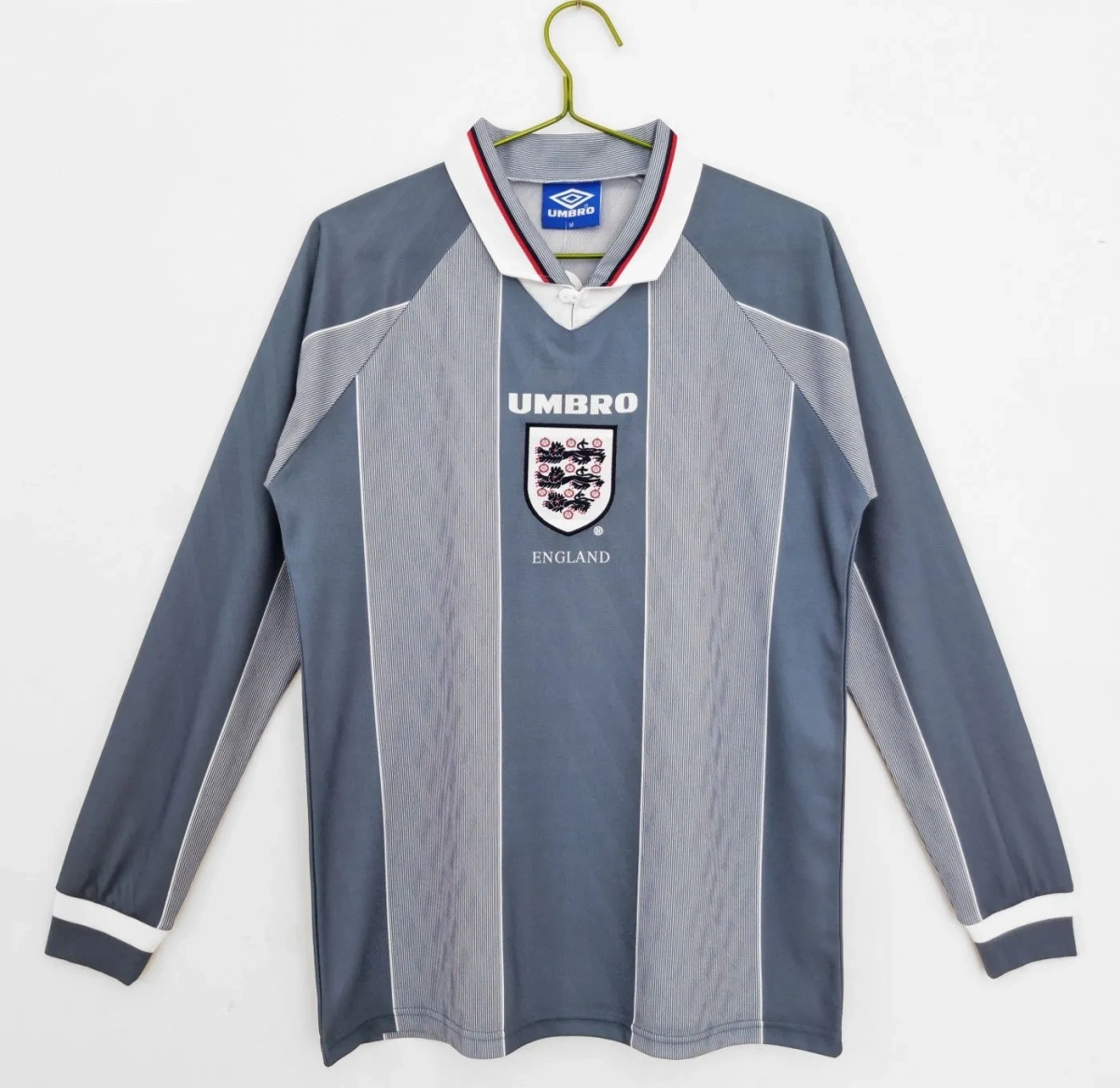 Camisa Inglaterra 1996/97 Away - Retrô - Manga Longa