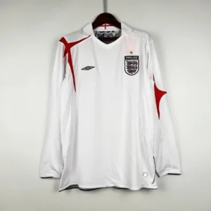 Camisa Inglaterra 2006 Home - Retrô - Manga Longa