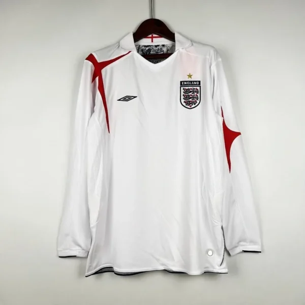 Camisa Inglaterra 2006 Home - Retrô - Manga Longa