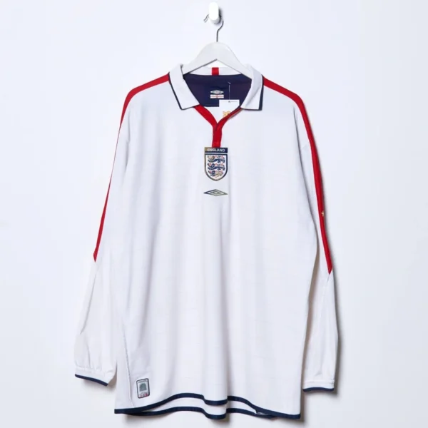 Camisa Inglaterra 2004 Home - Retrô - Manga Longa
