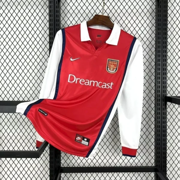 Camisa Arsenal 1999/00 Home - Retrô - Manga Longa