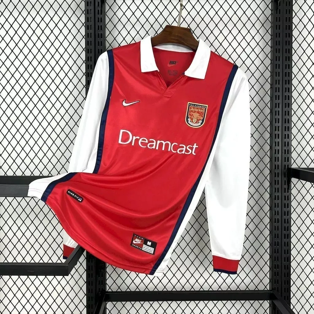 Camisa Arsenal 1999/00 Home - Retrô - Manga Longa