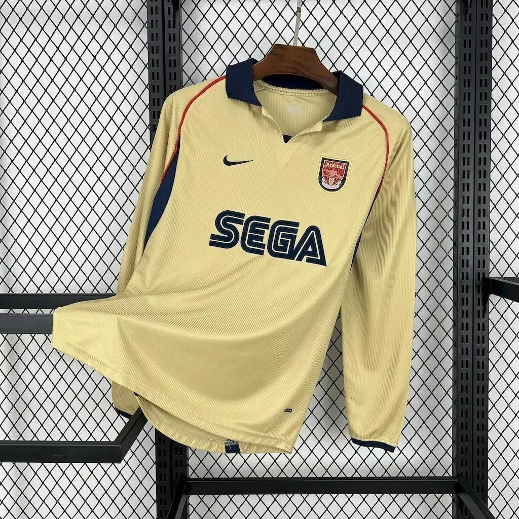 Camisa Arsenal 2001/02 Away - Retrô - Manga Longa