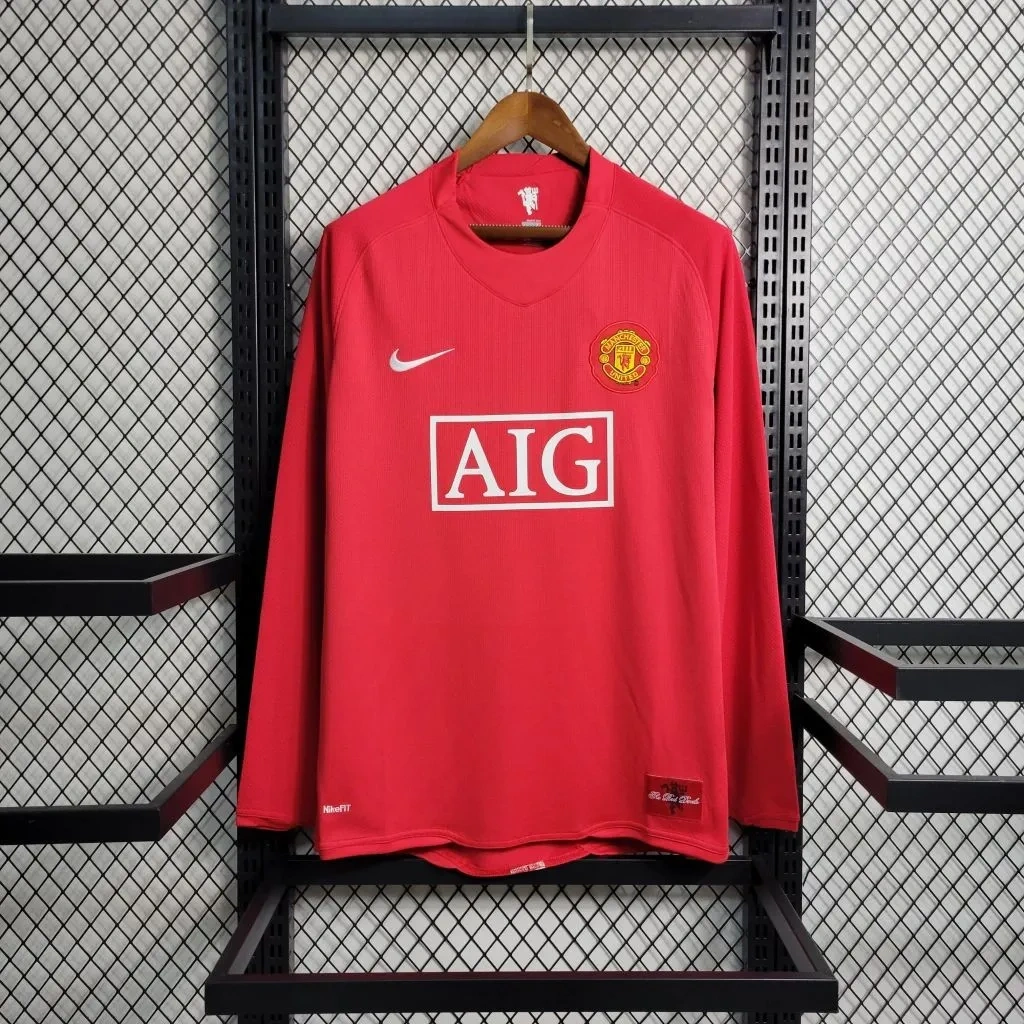 Camisa Manchester United 2007/09 Home - Retrô - Manga Longa