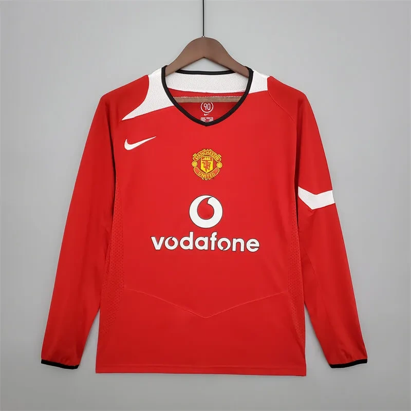 Camisa Manchester United 2004/06 Home - Retrô - Manga Longa
