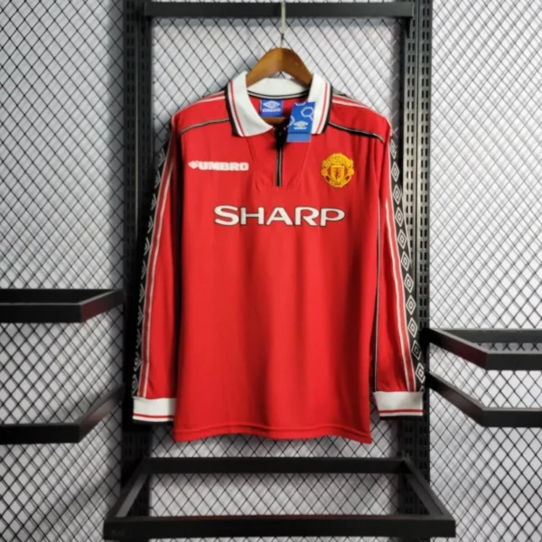 Camisa Manchester United 1998/99 Home - Retrô - Manga Longa