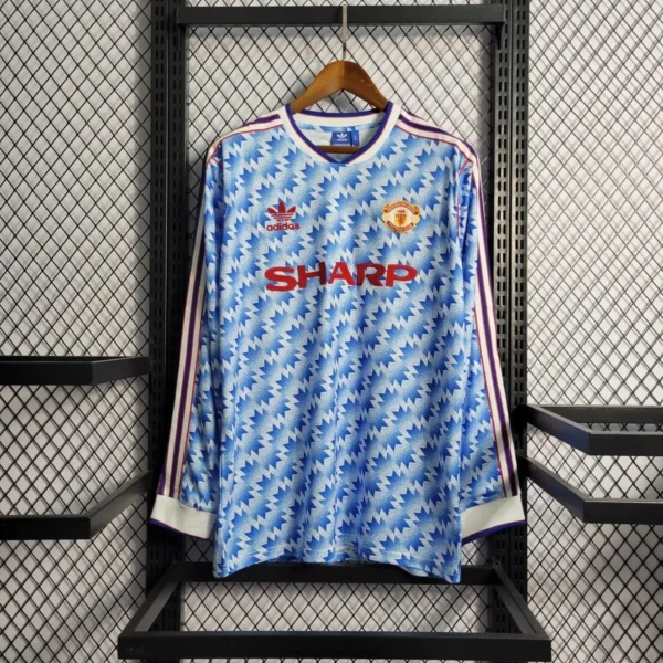 Camisa Manchester United 1990/92 Away - Retrô - Manga Longa