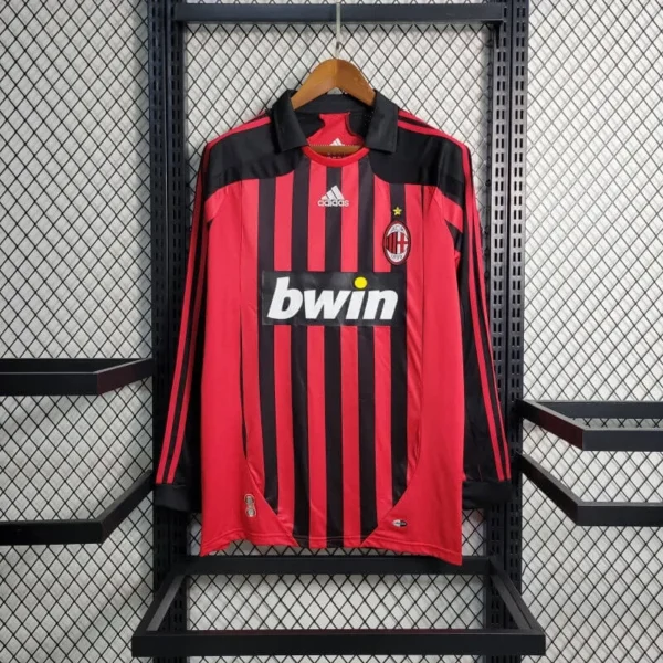 Camisa AC Milan 2007/08 Home - Retrô - Manga Longa - L S L S