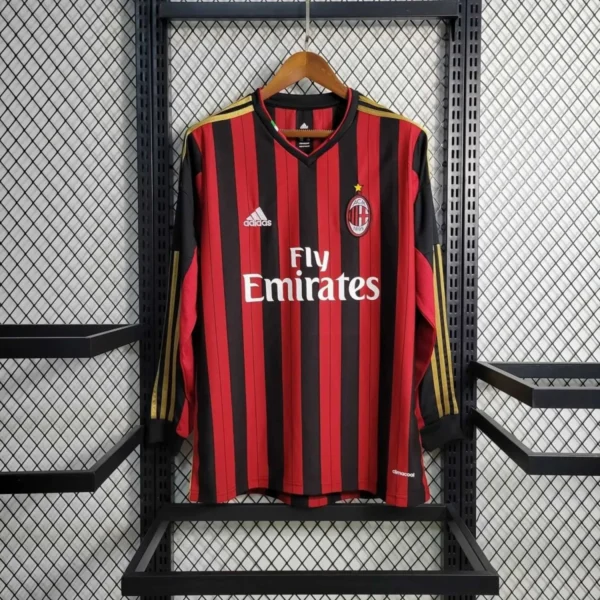 Camisa AC Milan 2013/14 Home - Retrô - Manga Longa