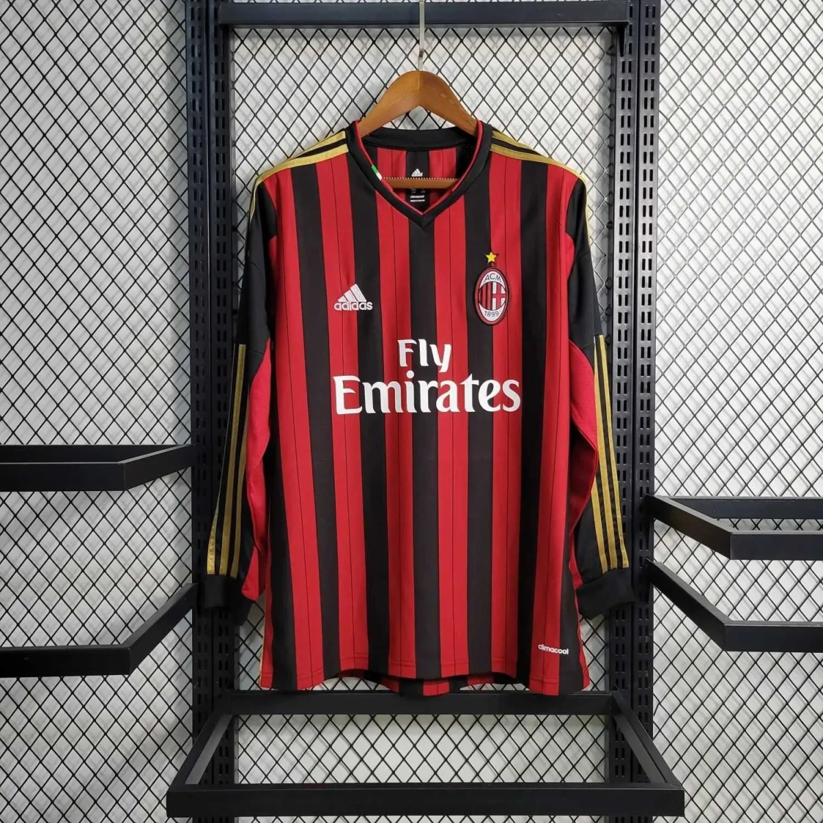 Camisa AC Milan 2013/14 Home - Retrô - Manga Longa