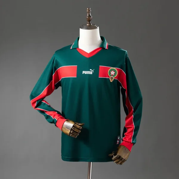 Camisa Marrocos 1998 Home - Retrô - Manga Longa