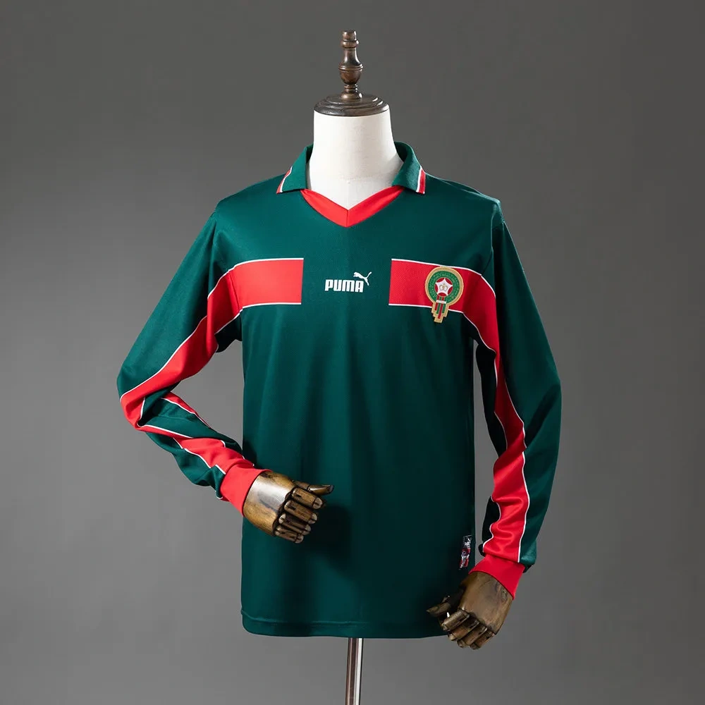 Camisa Marrocos 1998 Home - Retrô - Manga Longa
