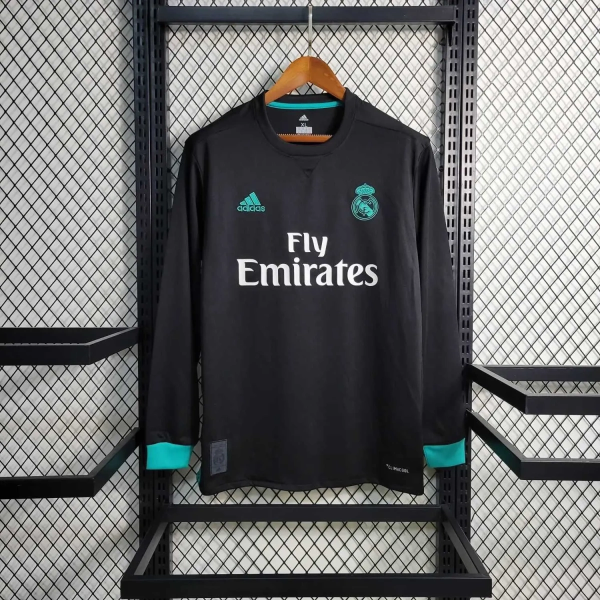 Camisa Real Madrid 2017/18 Away - Retrô - Manga Longa - L S L S