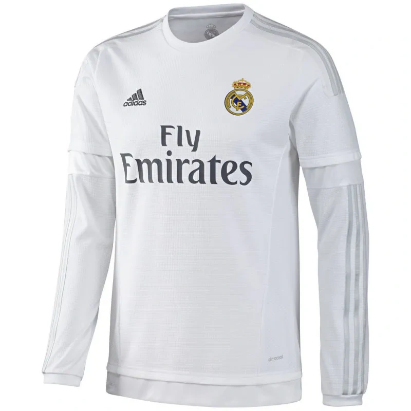 Camisa Real Madrid 2015/16 Home - Retrô - Manga Longa - L S L S