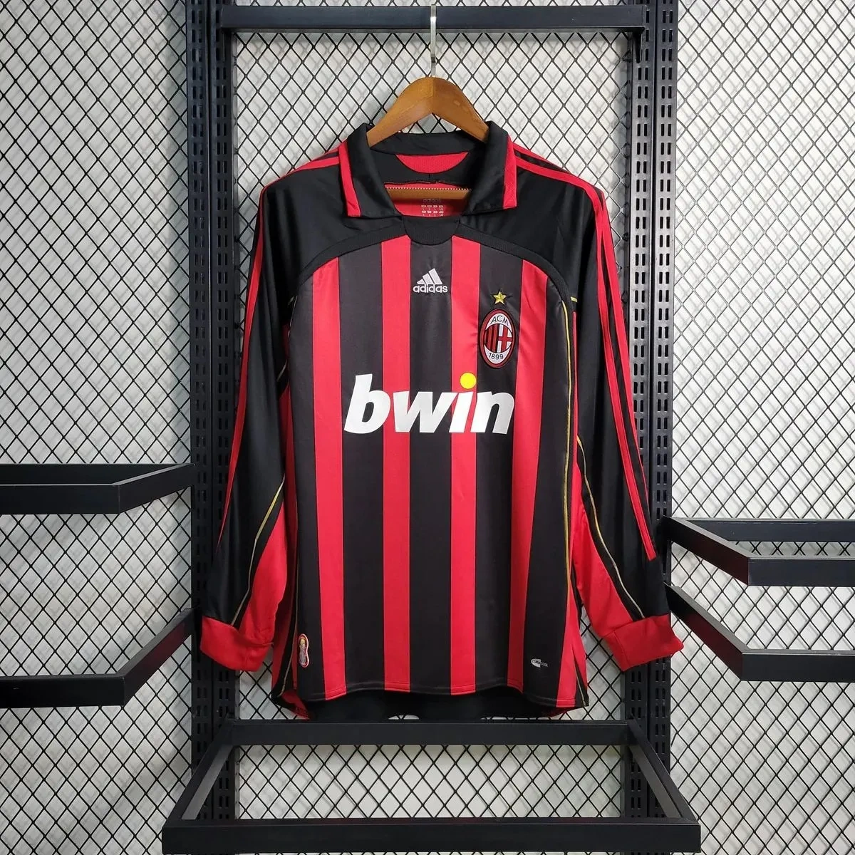 Camisa AC Milan 2006/07 Home - Retrô - Manga Longa - L S L S