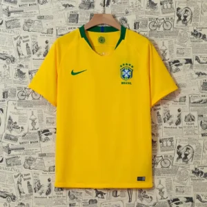 Camisa Brasil 2018 Home - Retrô - Amarela/Cinza