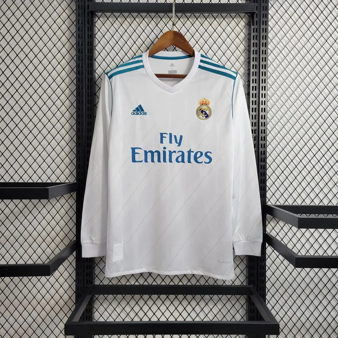 Camisa Real Madrid 2017/18 Home - Retrô - Manga Longa - L S L S
